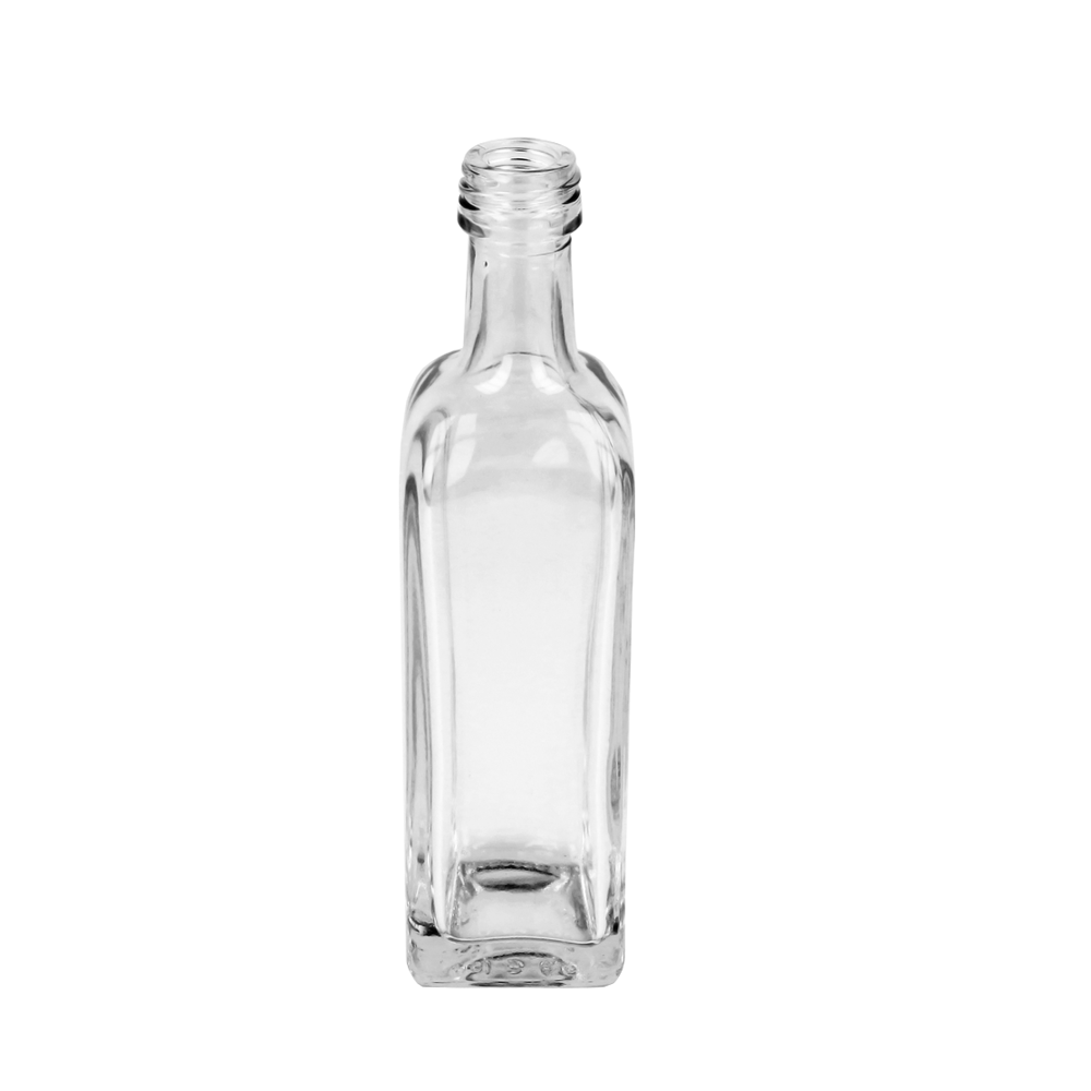 250ml Clear Glass Square Marasca Bottle - Glass - Food Glass - Colorlites