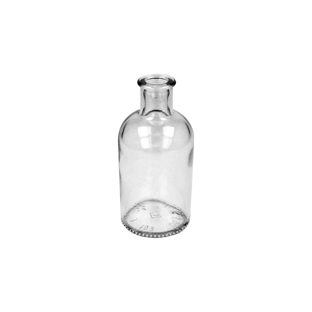 50ml Clear Glass Vecchia Farmacia Bottle & 15mm Wooden Headed With Synthetic Cork (No.39) - - ColouredBottles