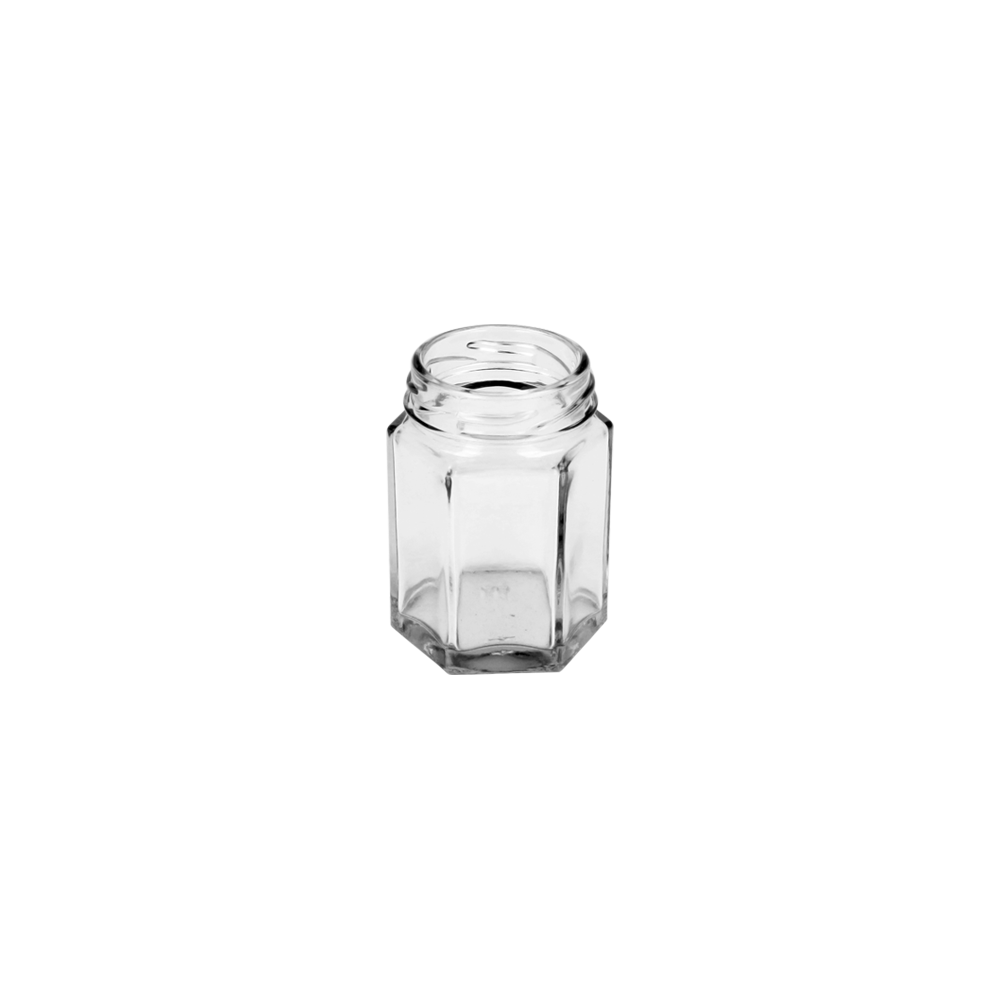 55ml Clear Glass Hexagon Jar - Glass - Food Glass - Colorlites