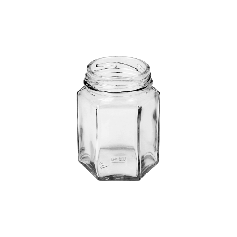 180ml Clear Glass Hexagonal Jar - Glass - Food Glass - Colorlites