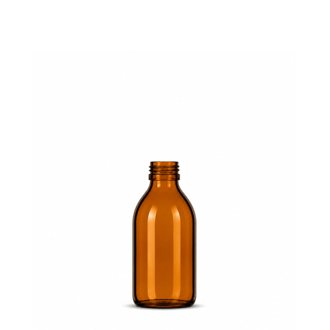 150ml Amber Glass Alpha Bottle - Glass - Medical Glass - Coloured Bottles