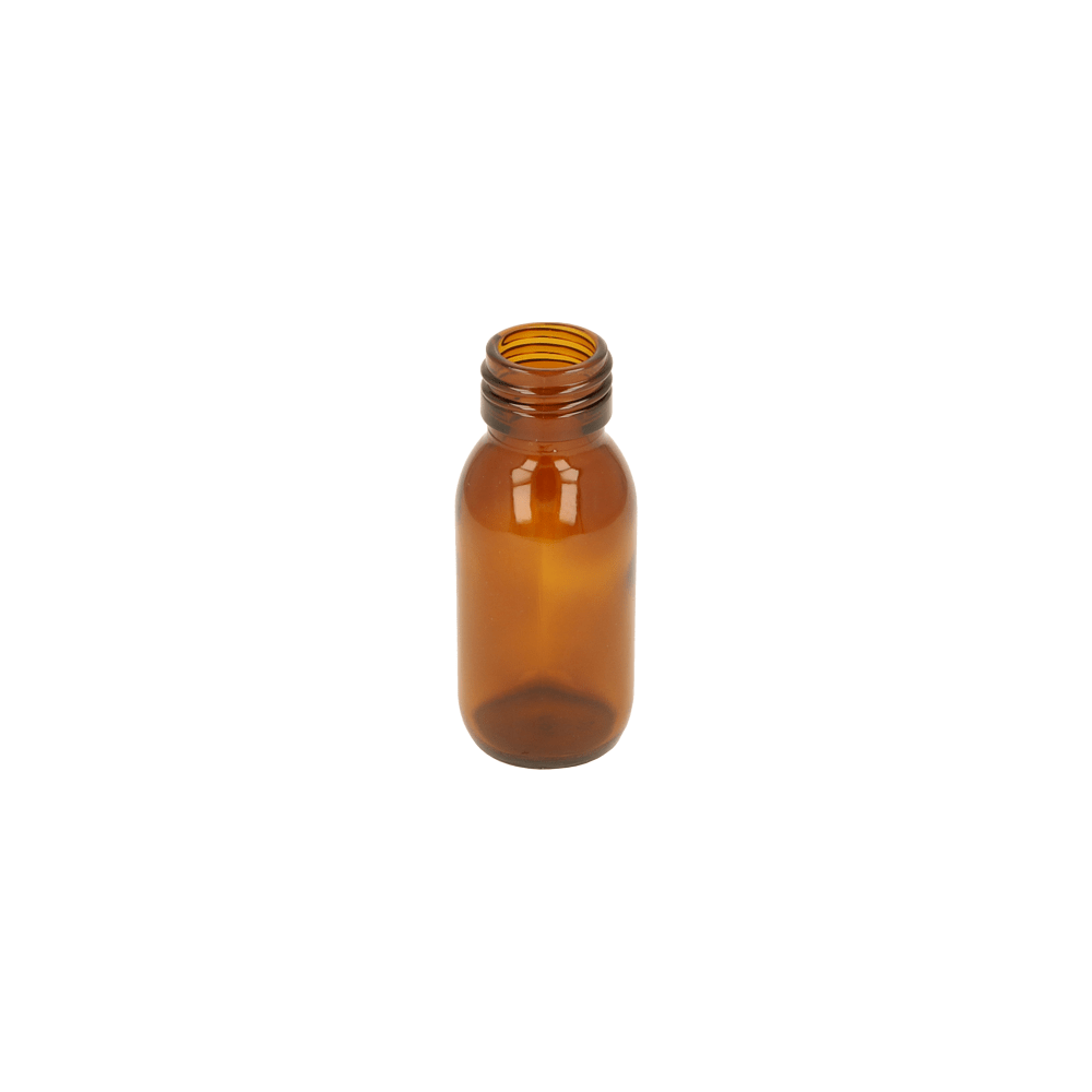 60ml Amber Glass Alpha Bottle - Glass - Medical Glass - Coloured Bottles