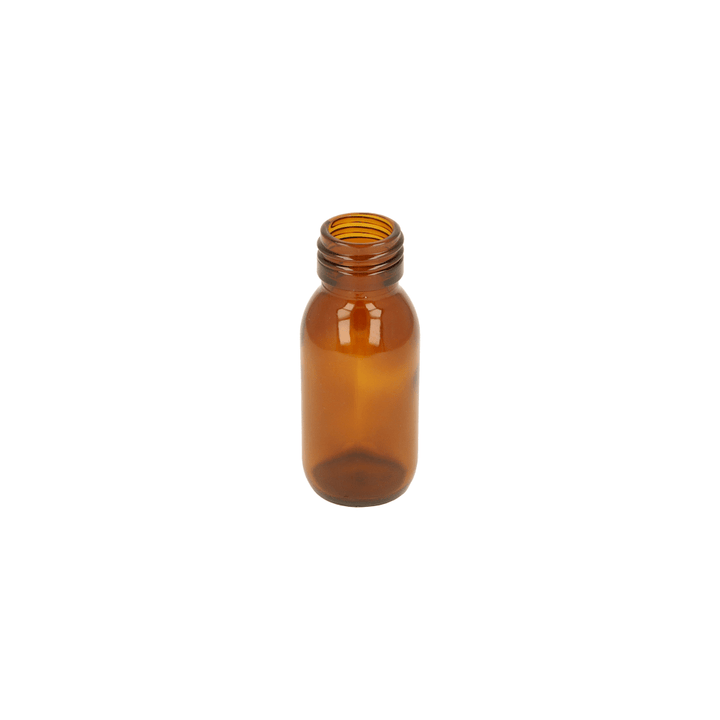 60ml Amber Glass Alpha Bottle - Glass - Medical Glass - Coloured Bottles