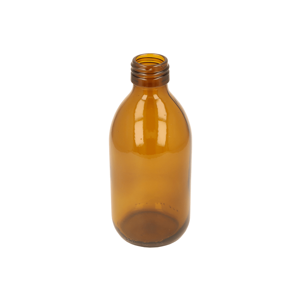 250ml Amber Glass Alpha Bottle - Glass - Medical Glass - Coloured Bottles