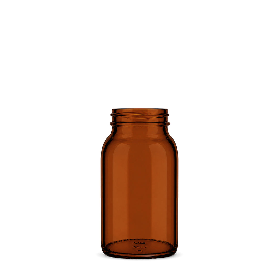 175ml Amber Glass Powder Jar - Glass - Medical Glass - Coloured Bottles