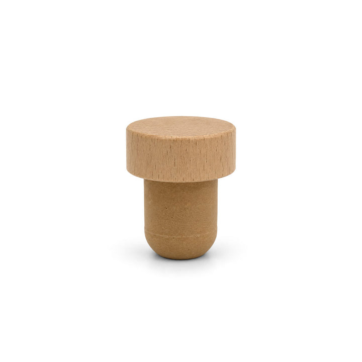 19.5mm Beech Wooden Headed Synthetic Pourer Cork - Closures - Coloured Bottles
