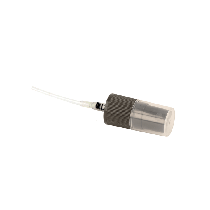 17mm Black Rollette Atomizer (Clear Overcap) - Caps - Rollette Caps - Coloured Bottles