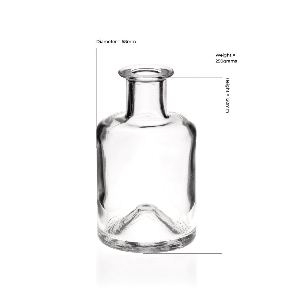 200ml Clear Glass Herbalist Bottle & 19mm Synthetic Headed Cork - - ColouredBottles