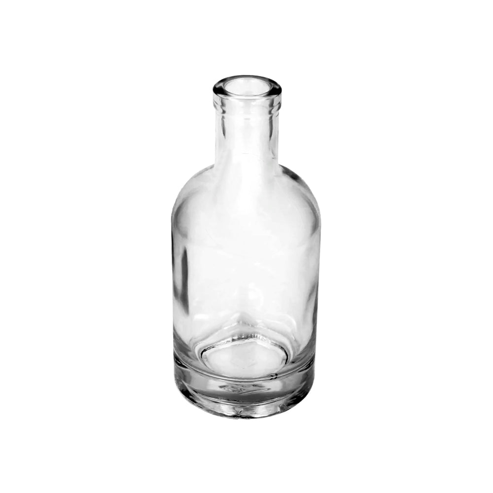 Botella honorífica redonda de vidrio transparente de 200 ml