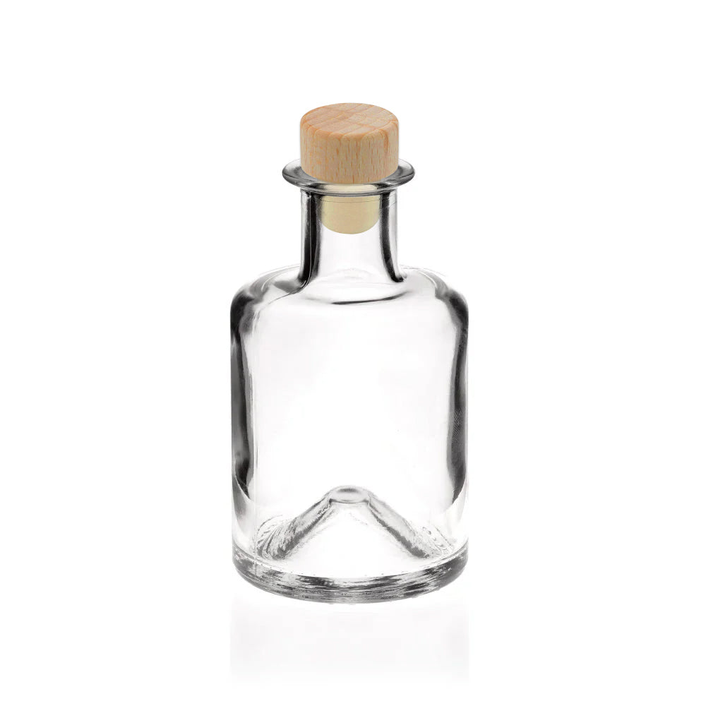 200ml Clear Glass Herbalist Bottle & 19mm Synthetic Headed Cork - - ColouredBottles