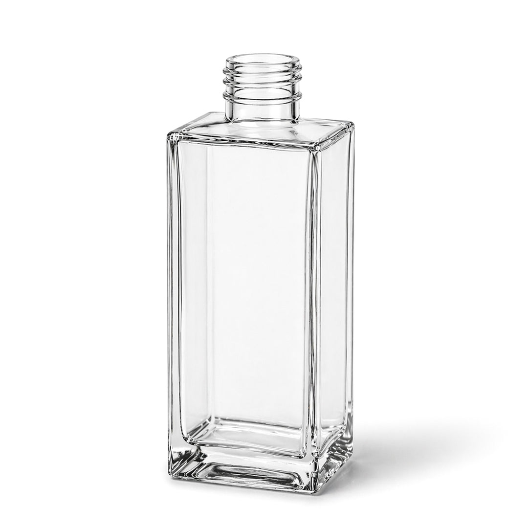200ml Clear Glass Tall Square Clayton Bottle (Screw Neck)