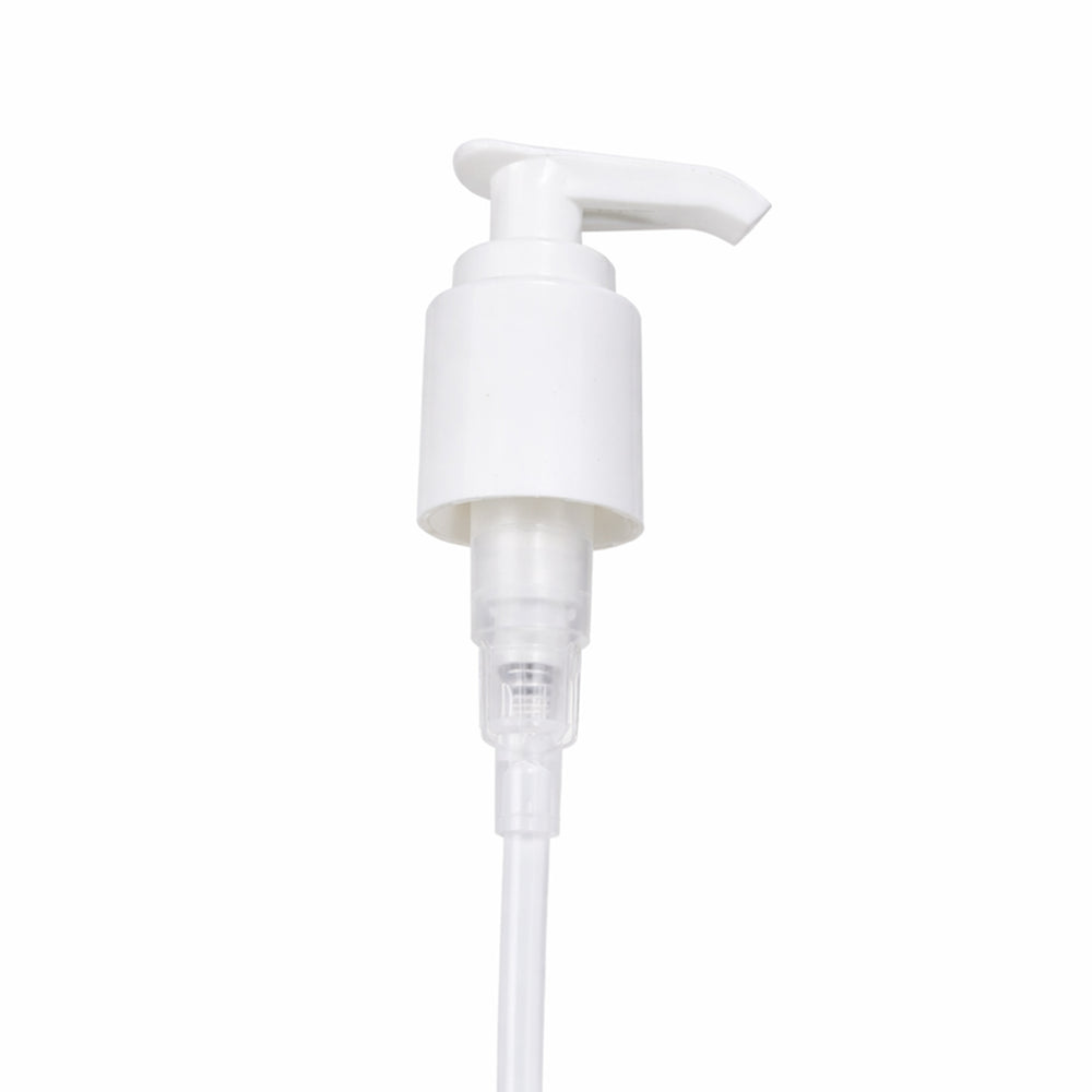 White pump dispenser on a white background