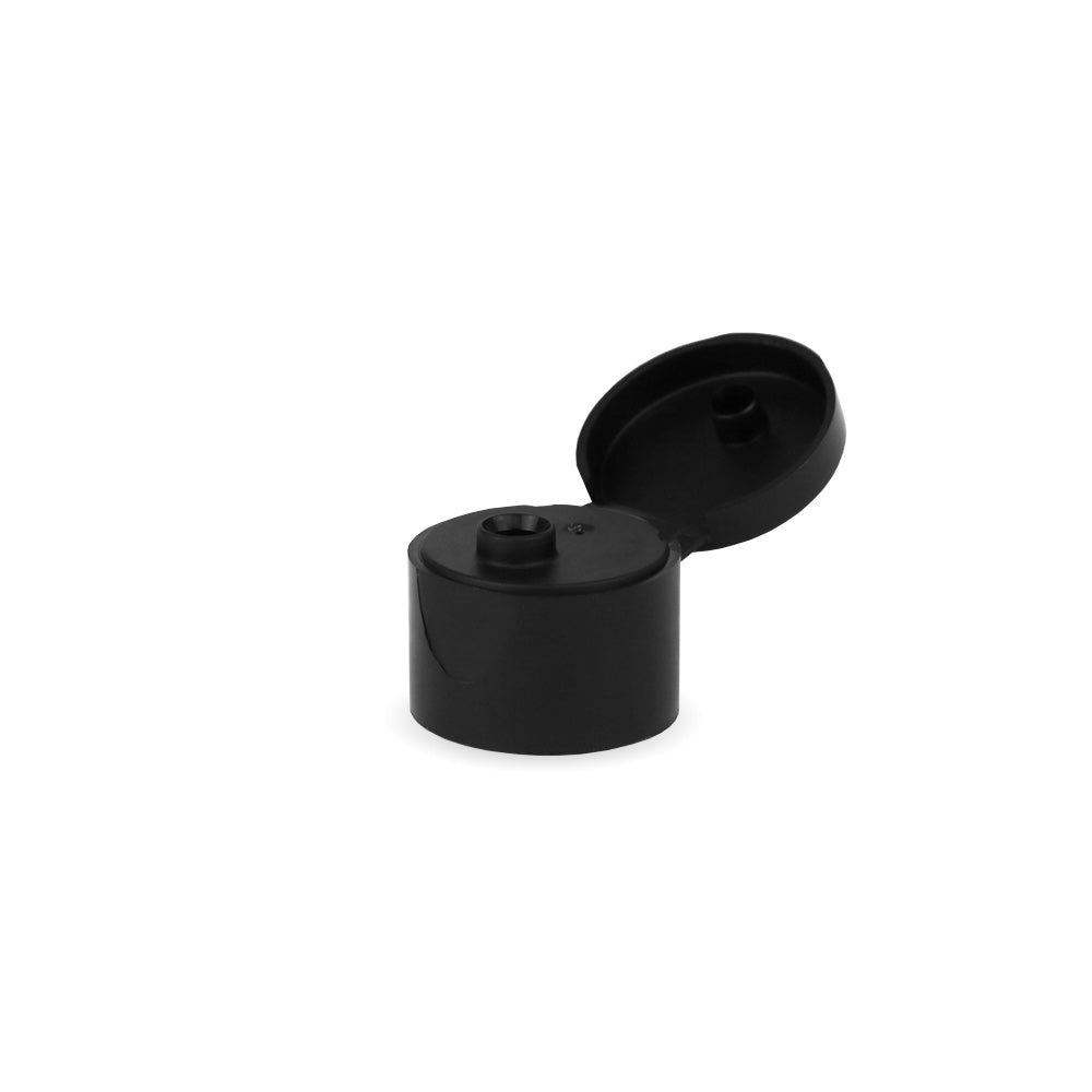 24/415 Black Flip Top Cap - - ColouredBottles