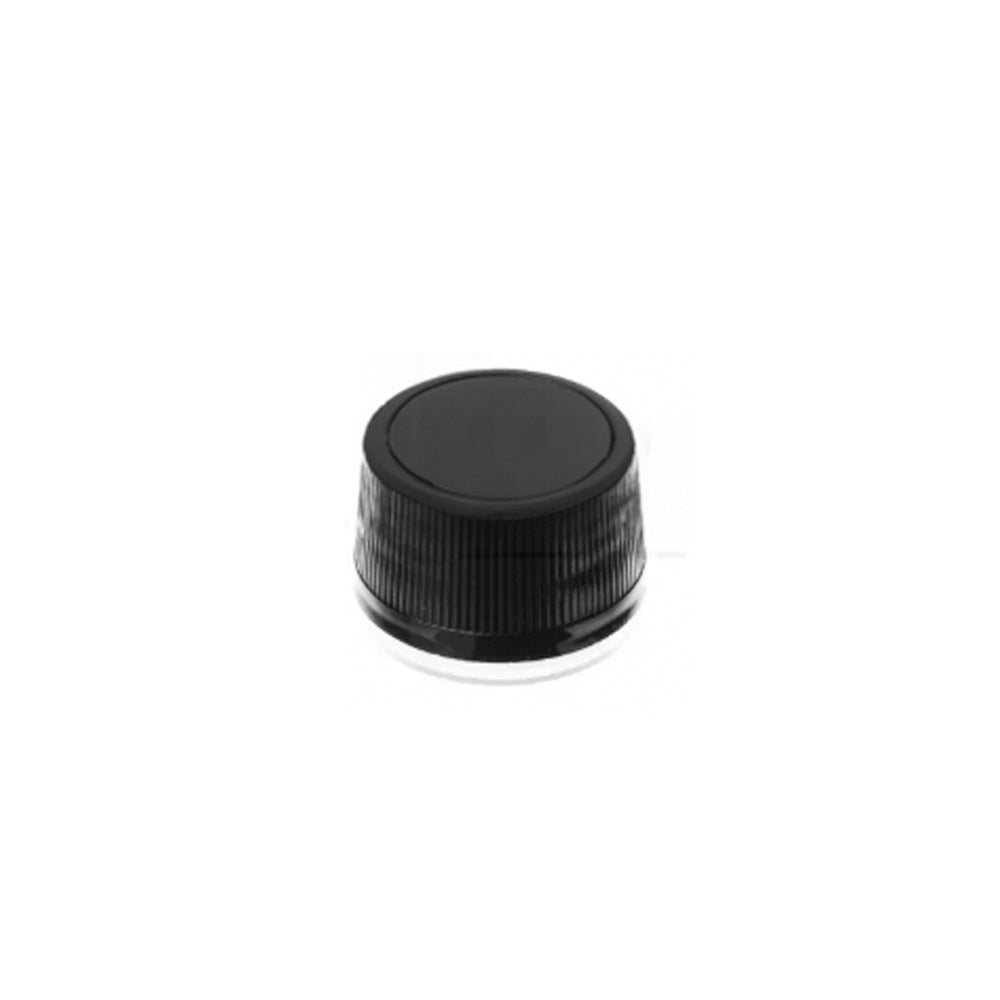24mm Plastic Black Cap + Clear Tamper - Caps - Food Caps - Colorlites