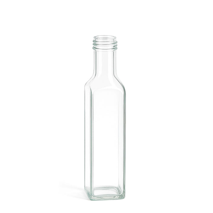 250ml Clear Glass Square Marasca Bottle - Glass - Food Glass - Colorlites