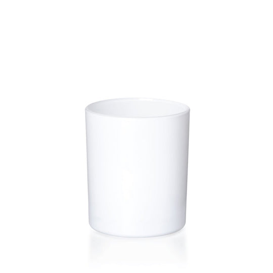 30cl Gloss White Externally Sprayed Karen Candle Glass