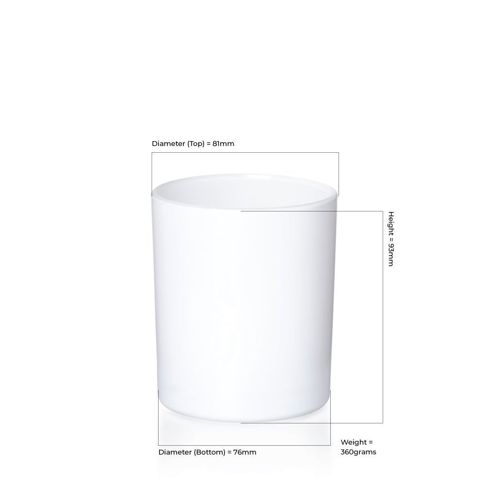 30cl Gloss White Externally Sprayed Karen Candle Glass - Glass - Candle Glass - Colorlites