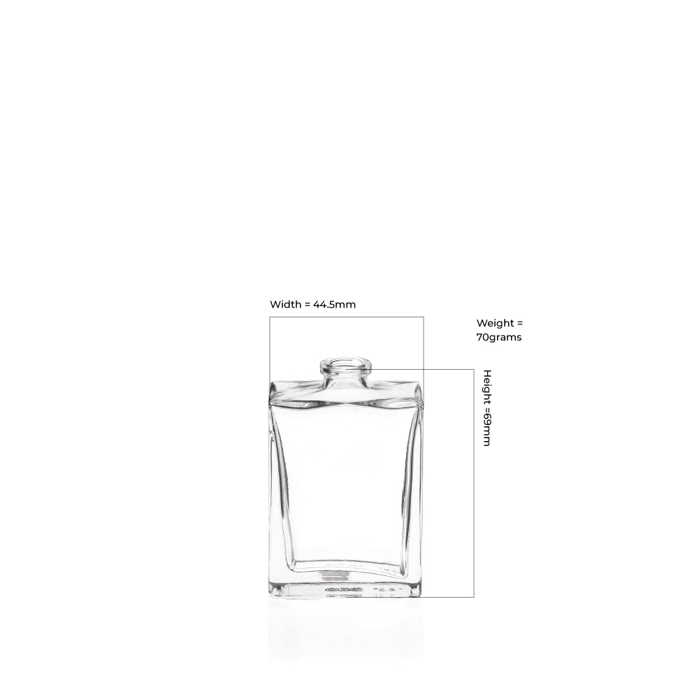30ml Clear Glass Rectangle Everest Bottle - Glass - Fragrance Glass - Coloured Bottles