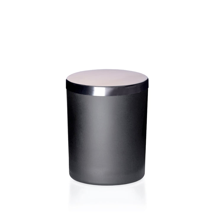 30cl Matt Black Externally Sprayed Karen Candle Glass with Silver Lid - - Coloured Bottles