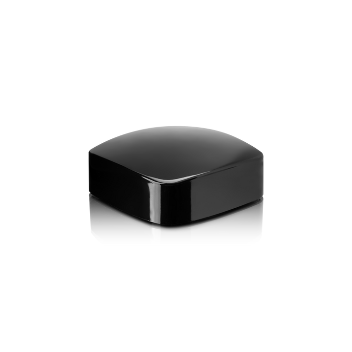Lid Classic 54 Special, PP, Black, Glossy, White Inlay (Azalea 50) - Caps - Coloured Bottles