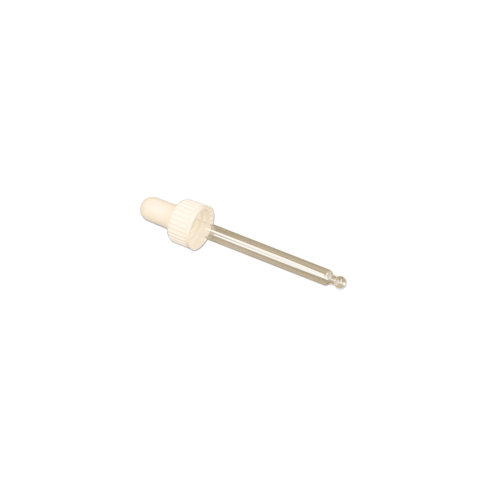GL18 10ml, 59mm White Pipette - Caps - Pipettes - Coloured Bottles