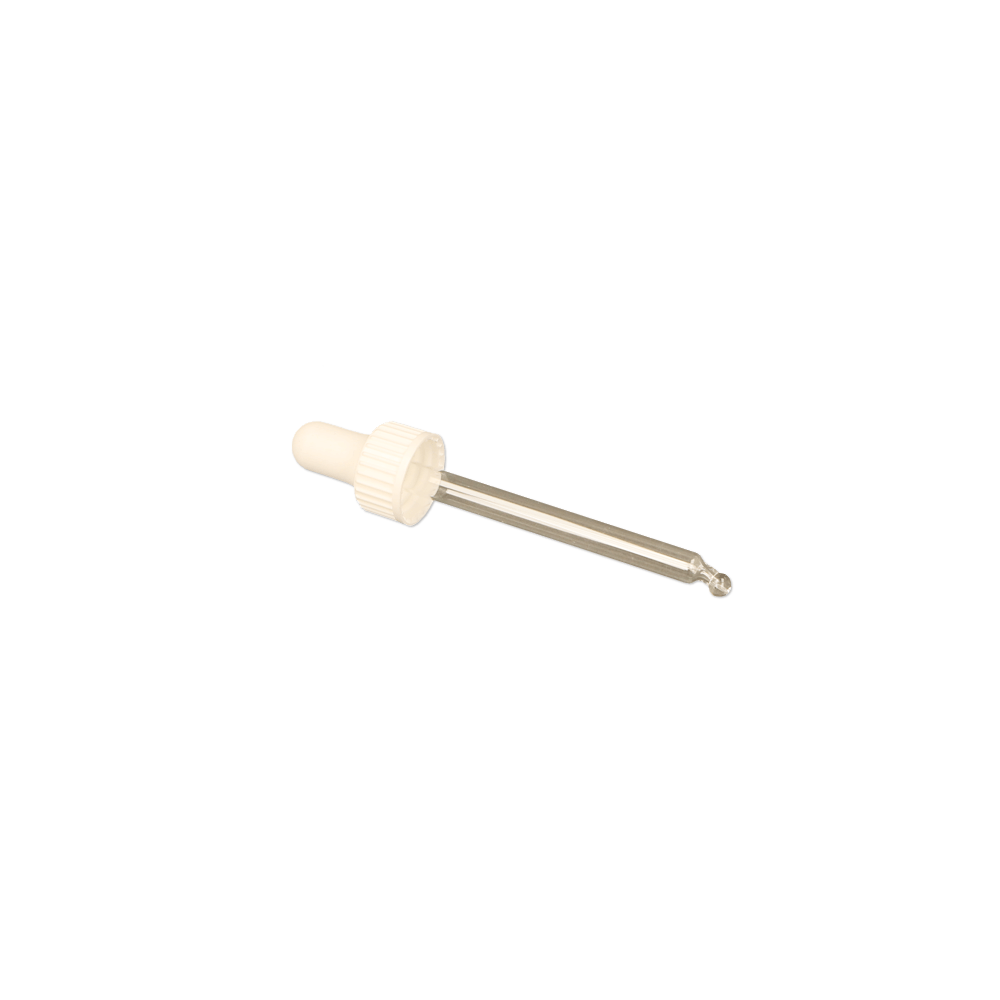 GL18 50ml, 89mm White Pipette - Caps - Pipettes - Coloured Bottles