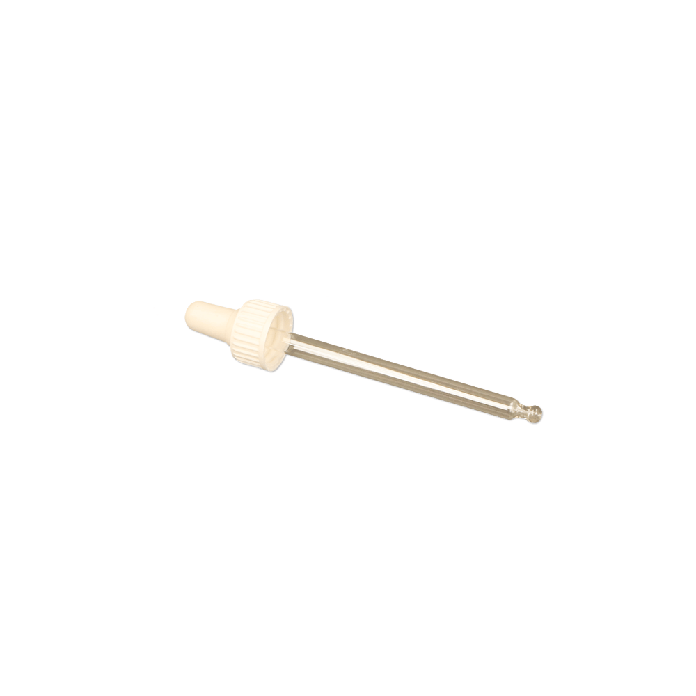 GL18 100ml Short, 102mm White Pipette - Caps - Pipettes - Coloured Bottles