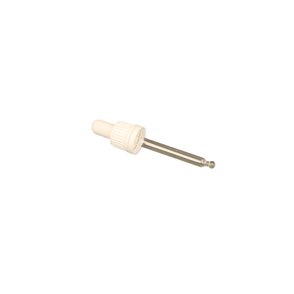 GL18 10ml, 59mm White Pipette T/E - Caps - Pipettes - Coloured Bottles