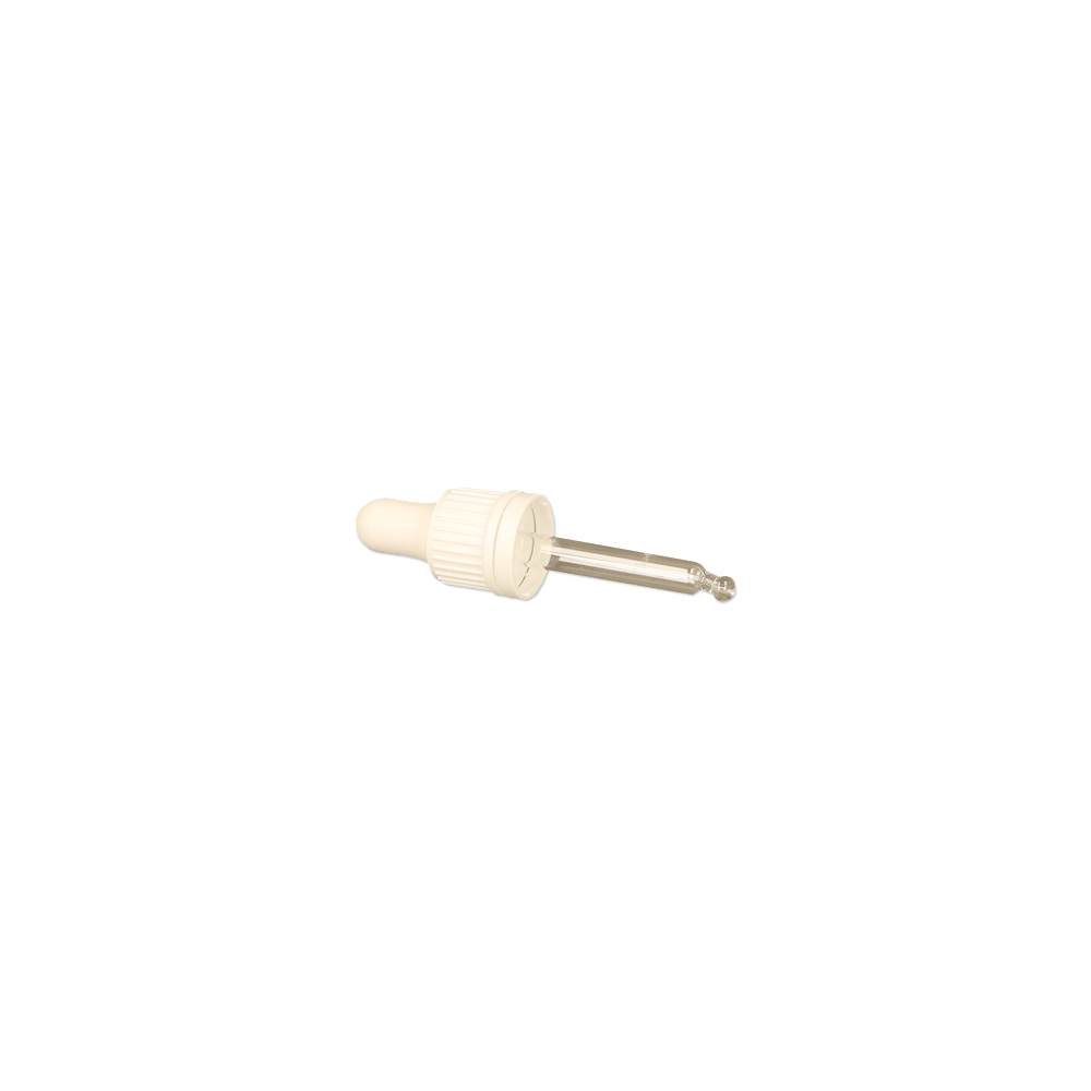 GL18 15ml, 68mm White Pipette T/E - Caps - Pipettes - Coloured Bottles