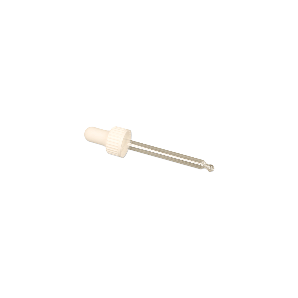 GL18 30ml, 82mm White Pipette (For 30ml Clear Dropper Bottle) - Caps - Pipettes - Coloured Bottles