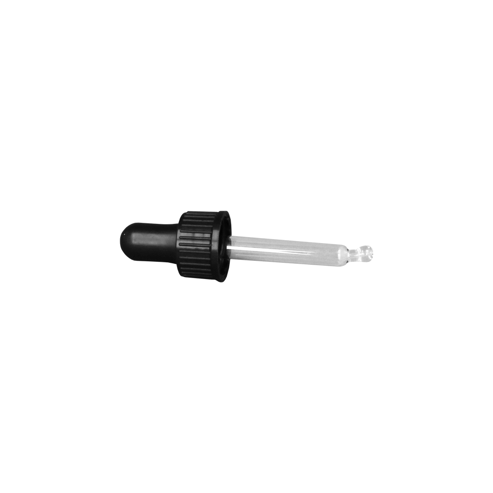 GL18 10ml, 59mm Black Pipette - Caps - Pipettes - Coloured Bottles