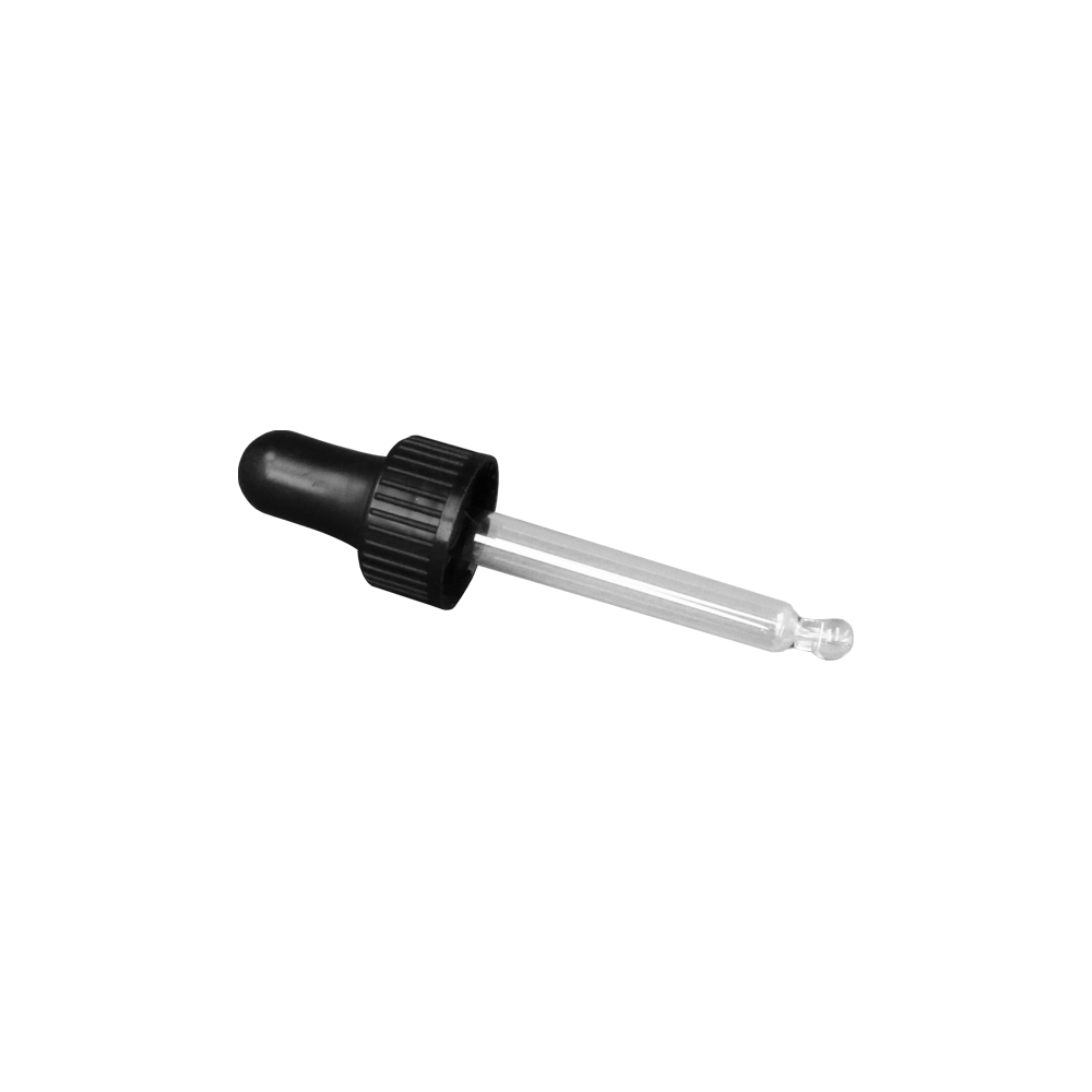 GL18 15ml, 68mm Black Pipette - Caps - Pipettes - Coloured Bottles