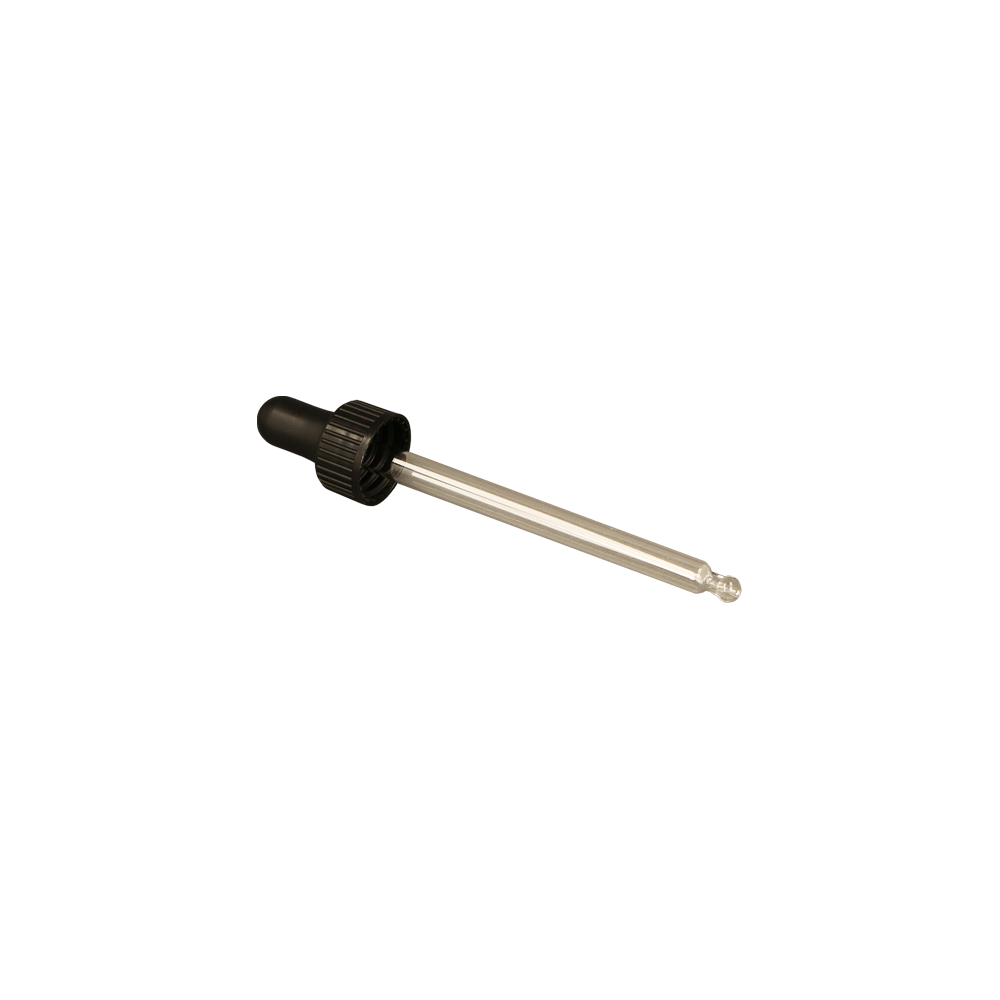 GL18 100ml Short, 102mm Black Pipette - Caps - Pipettes - Coloured Bottles