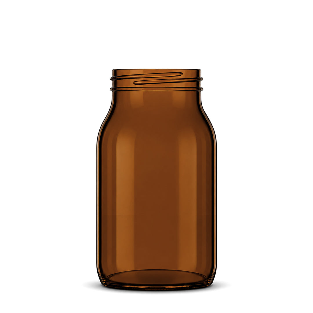 500ml Amber Glass Powder Jar - Glass - Medical Glass - Coloured Bottles