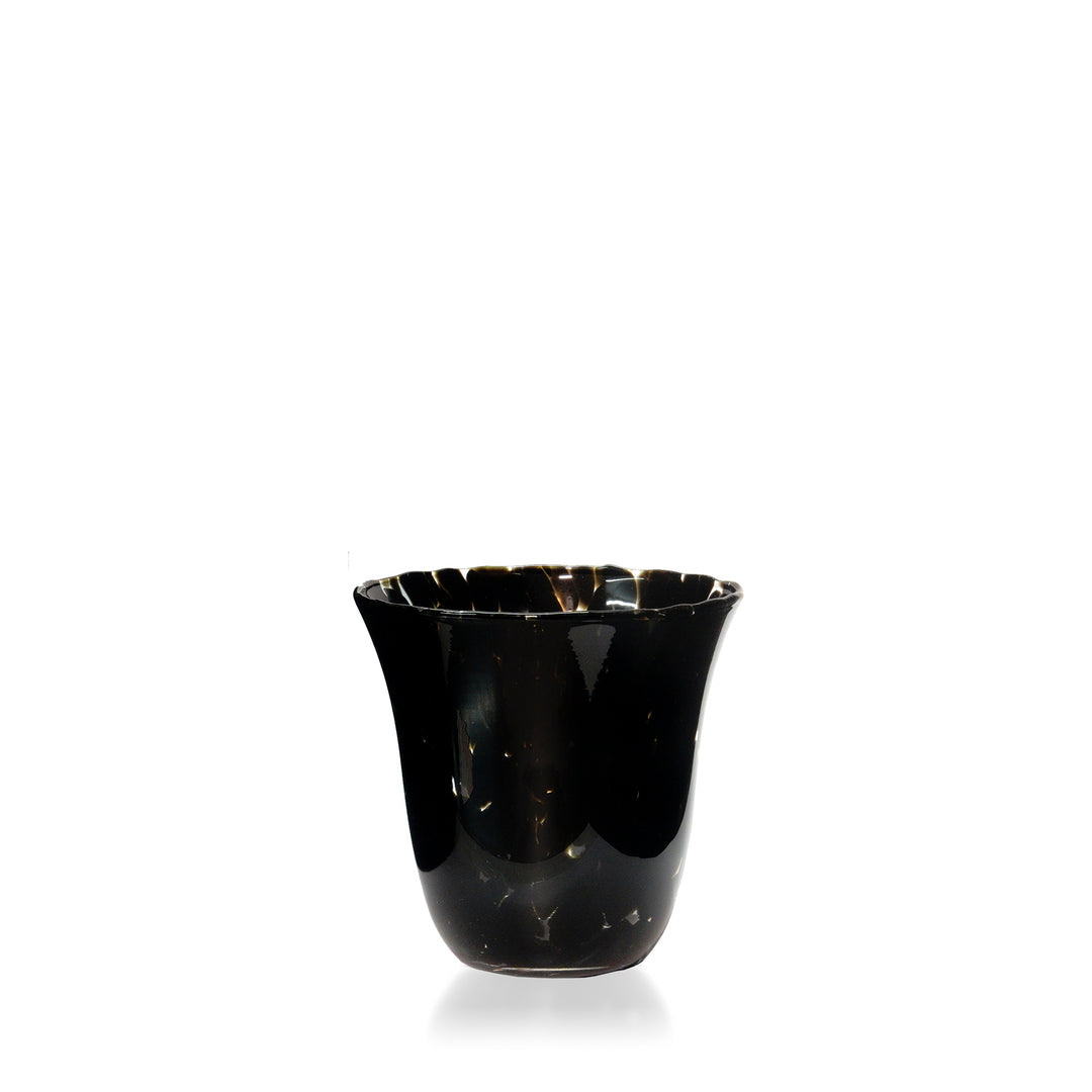 Espezo Glassware - Luxury Medium Traditional Vase with a Black Decoration - - Colorlites