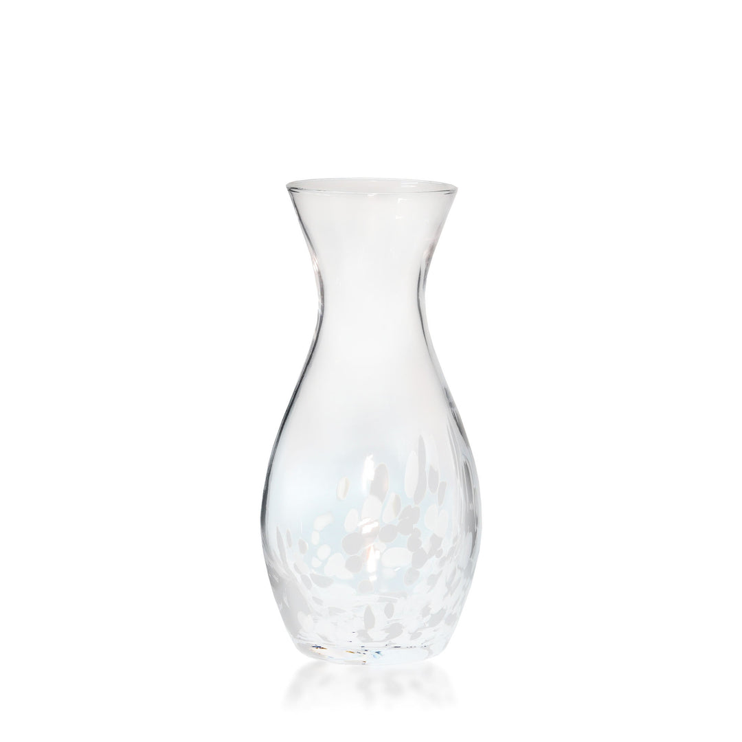 Espezo Glassware - Luxury Chunky Vase with a White Art Decoration - - Colorlites