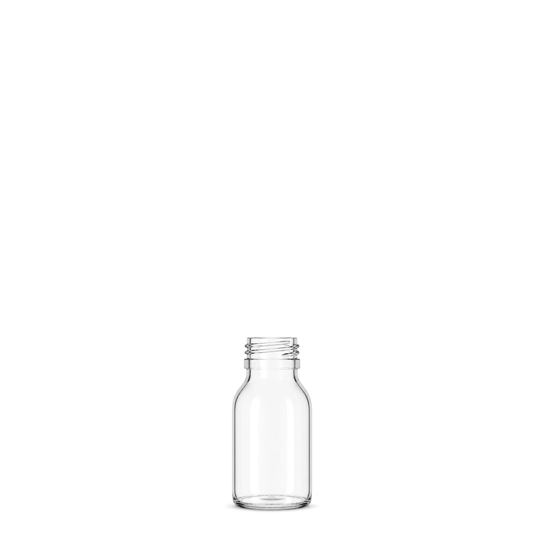 60ml Clear Glass Alpha Bottle - Glass - Medical Glass - Coloured Bottles