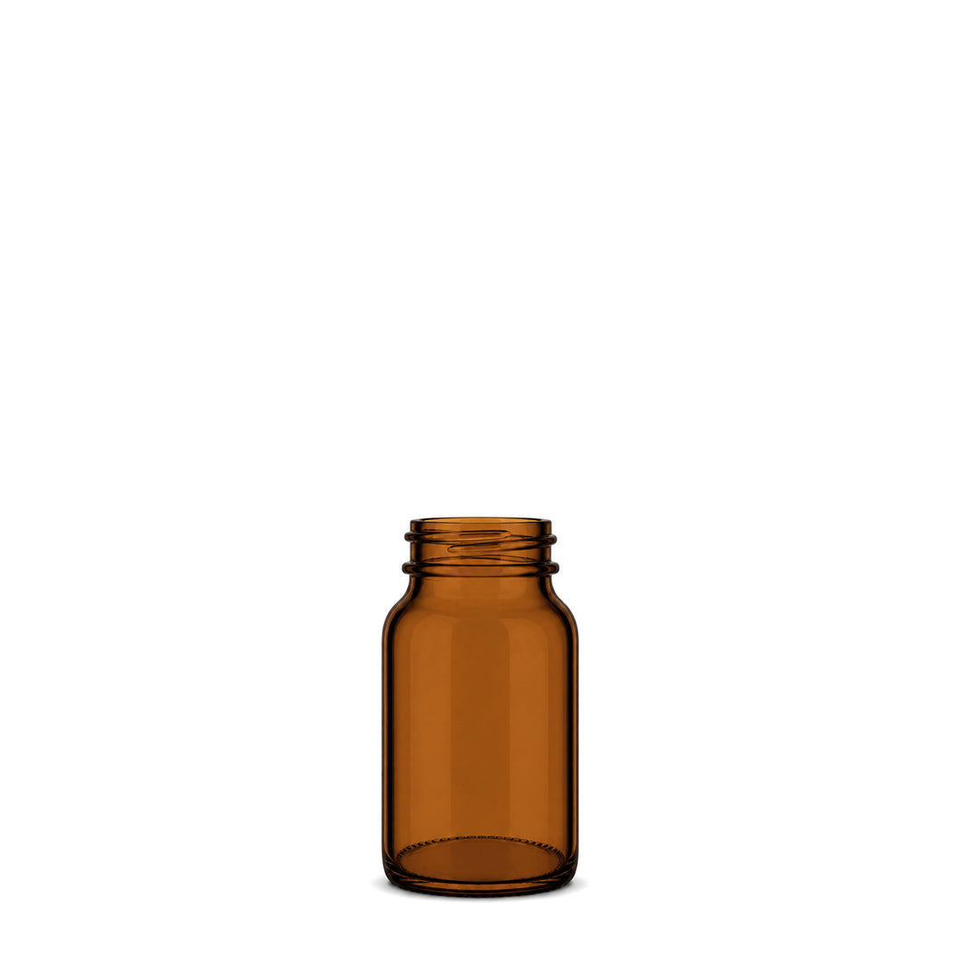 60ml Amber Glass Powder Jar - Glass - Medical Glass - Coloured Bottles