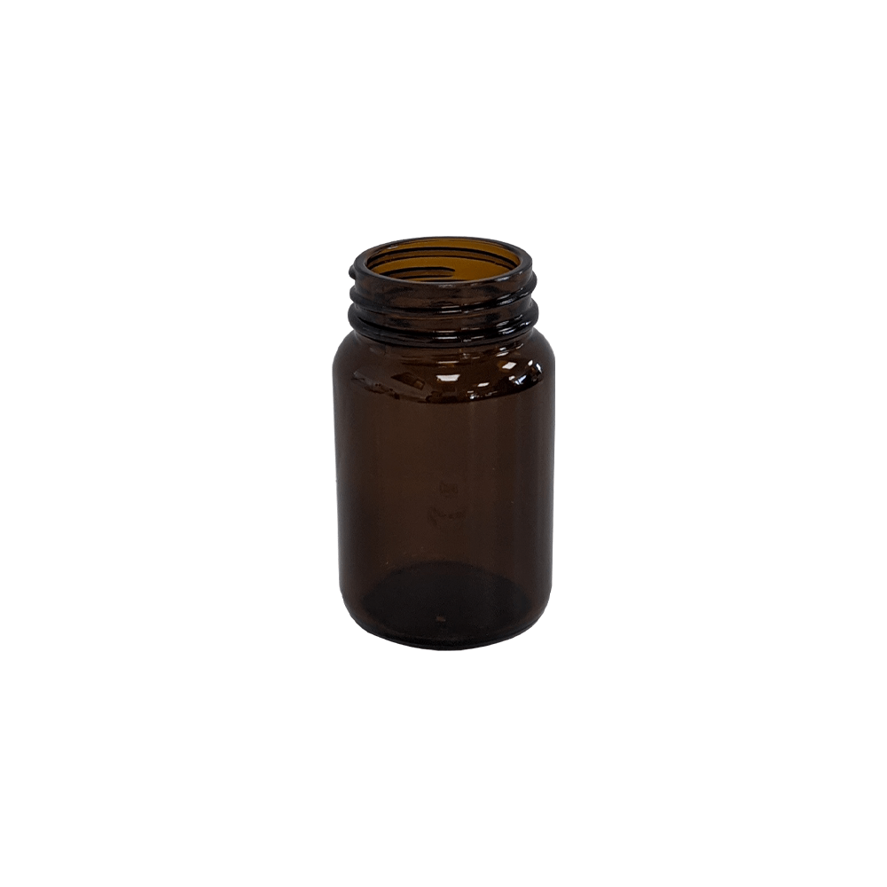 60ml Amber Glass Powder Jar - Glass - Medical Glass - Coloured Bottles