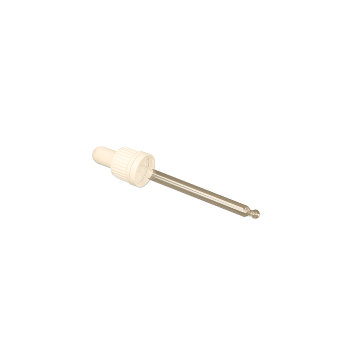 GL18 100ml Short, 102mm White Pipette T/E - Caps - Pipettes - Coloured Bottles