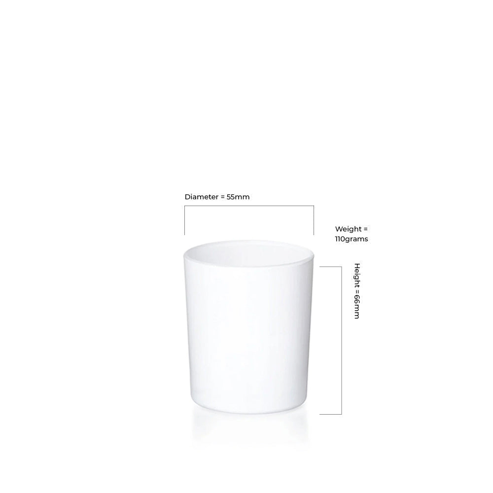 9cl Matt White Meredith Candle Glass - Glass - Candle Glass - Colorlites