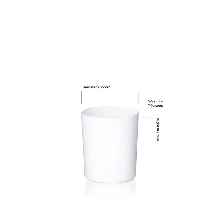 9cl Matt White Meredith Candle Glass - Glass - Candle Glass - Colorlites