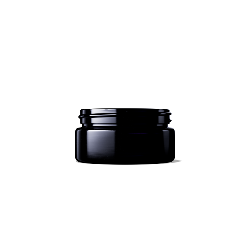 50ml Violet Miron Glass Shallow Jar & Black Lid - Glass - Cosmetic Glass - Miron