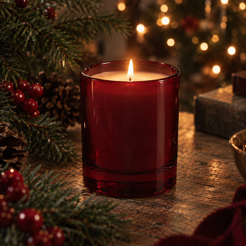 30cl Burgundy Lucy Candle Glass - Glass - Candle Glass - Coloured Bottles