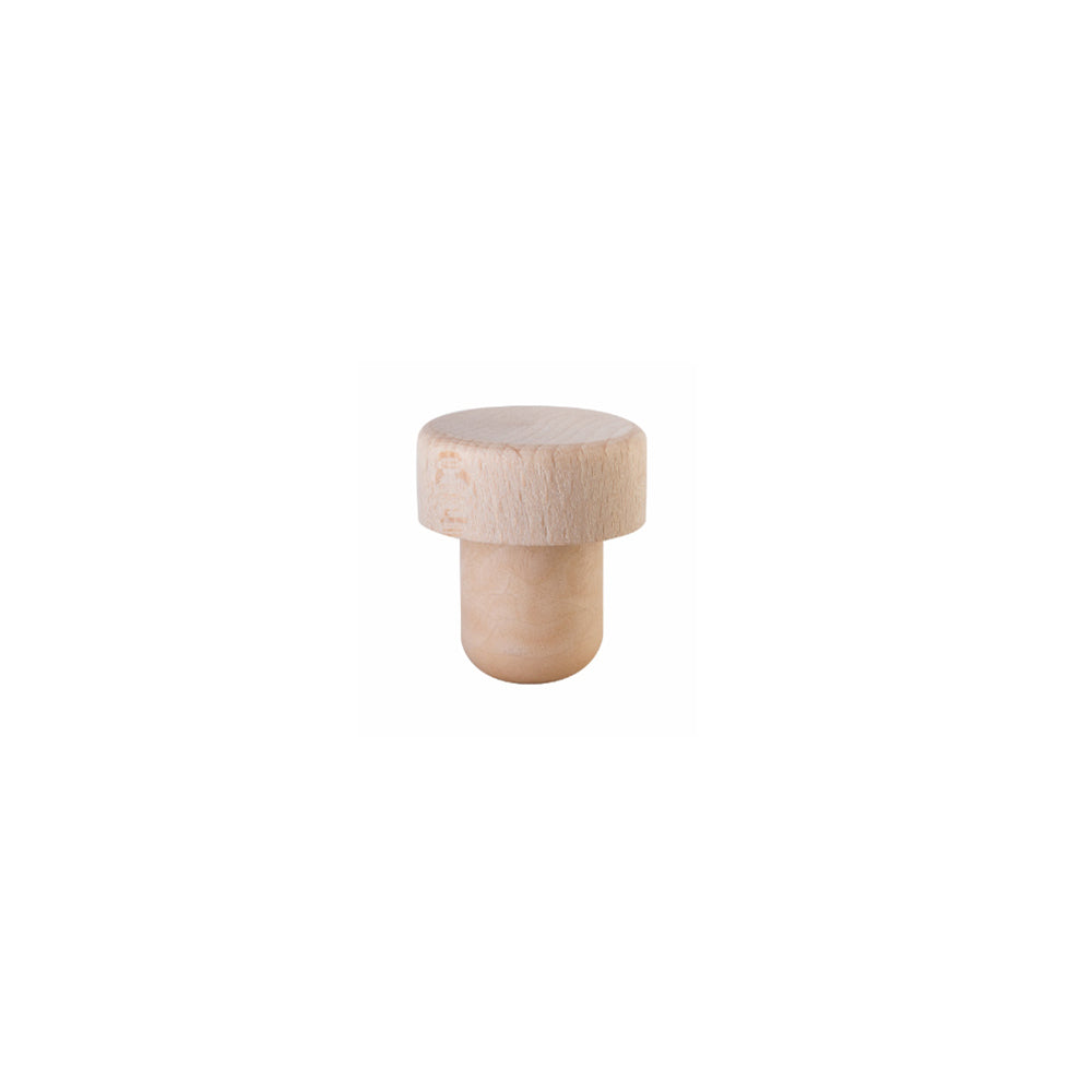 15mm 23x13x15mm Natural Beech Wooden Headed Synthetic Cork - Caps - Corks - Colorlites