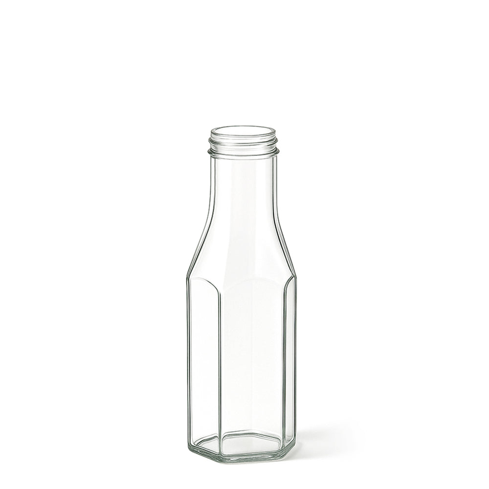 250ml Clear Glass Hexagon Sauce Bottle - Glass - Food Glass - Colorlites
