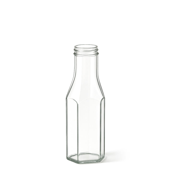 250ml Clear Glass Hexagon Sauce Bottle - Glass - Food Glass - Colorlites