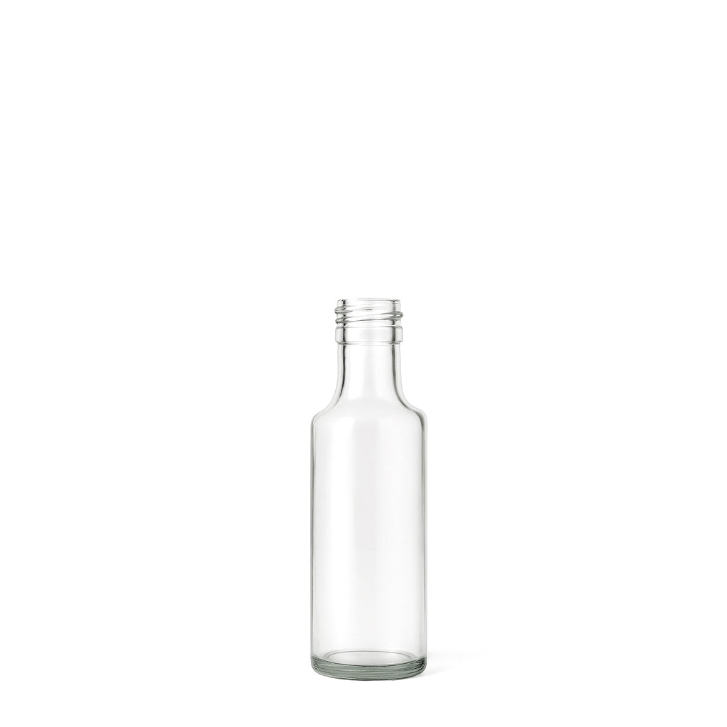 100ml Clear Glass Round Dorica Bottle (24mm Cap Size) - Glass - Food Glass - Colorlites