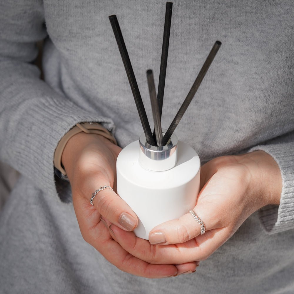 Diffuser Glass - 100ml Matt White Round Diffuser Bottle – ColouredBottles