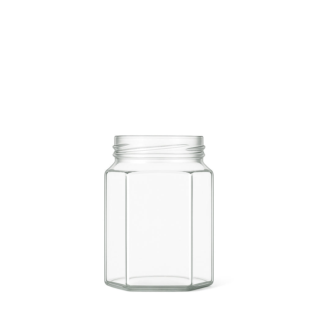 275ml Clear Glass Hexagon Jar - Glass - Food Glass - Colorlites